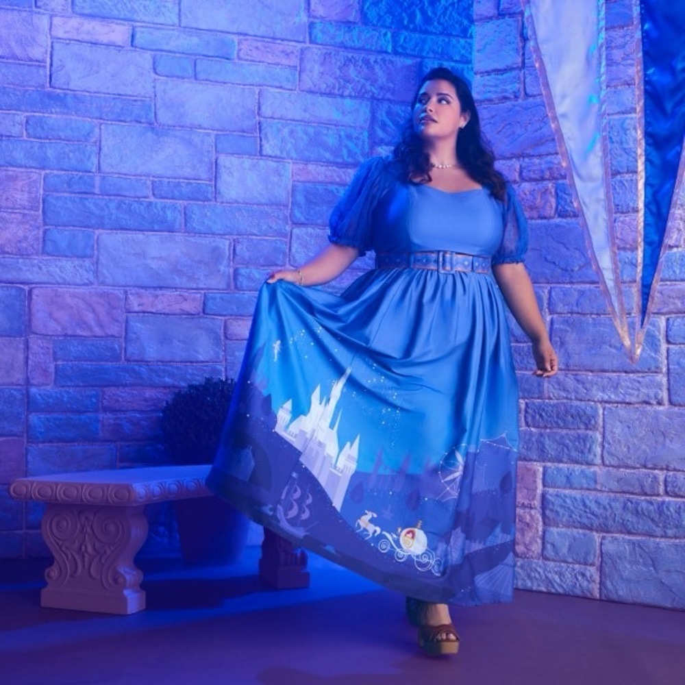 Disney Dress Womens S Blue Cinderella Castle Her Universe Ashley Taylor - Picture 2 of 12